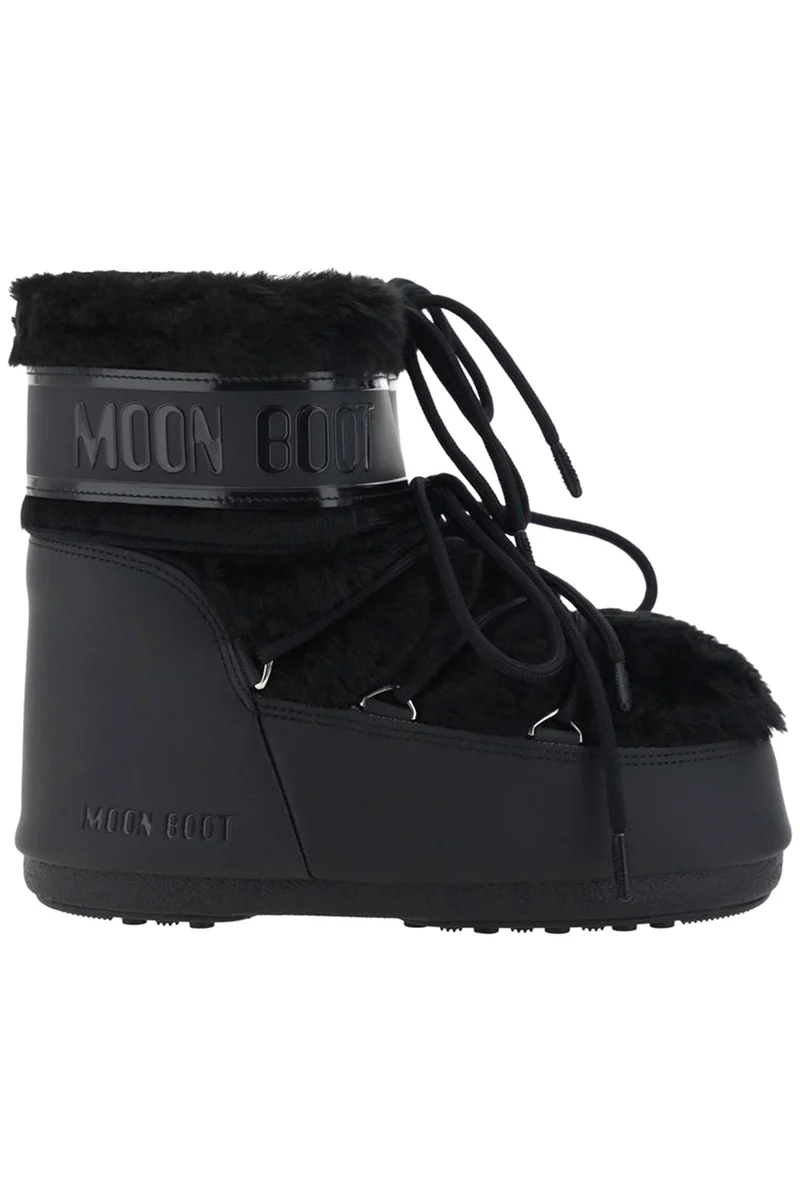 Moon Boot Damen Stiefel Icon Low Faux Fur Schwarz