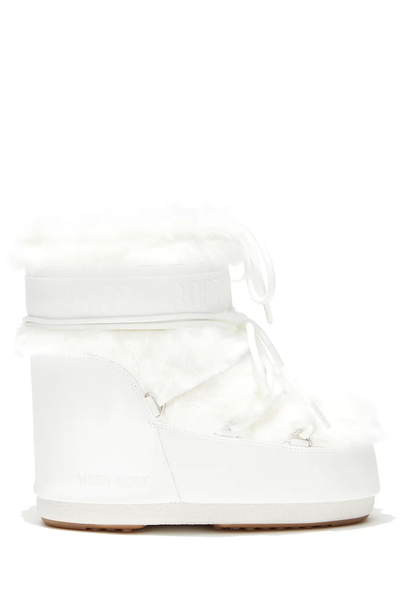 Moon Boot Damen Stiefel Icon Low Faux Fur Weiss