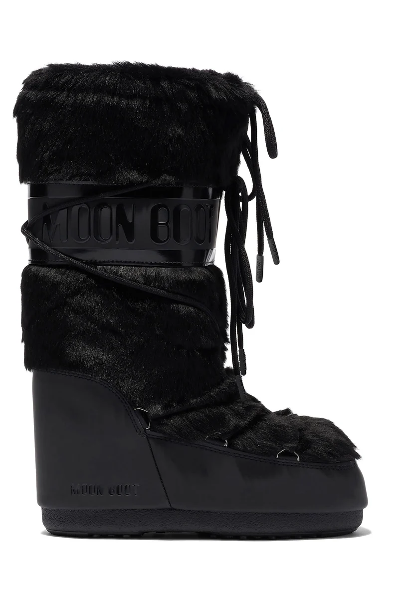 Moon Boot Damen Stiefel Icon Faux Fur Schwarz