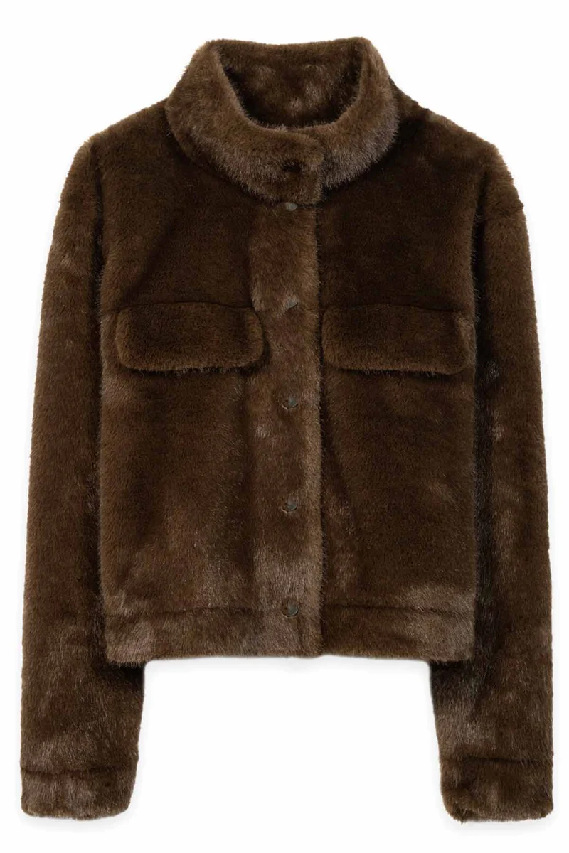 Luisa Cerano Damen Jacke in Nerz-Optik Caramel