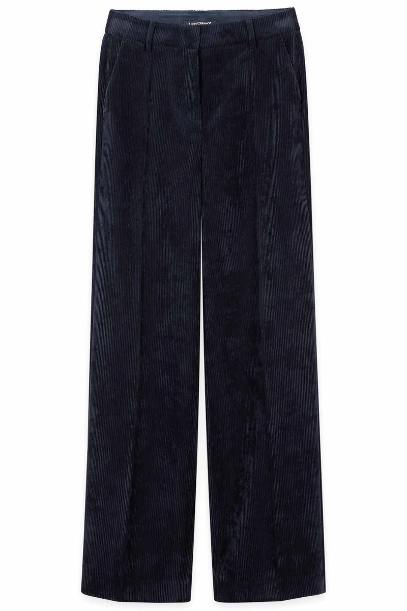 Luisa Cerano Damen Cord-Wideleg-Pants Winter Navy
