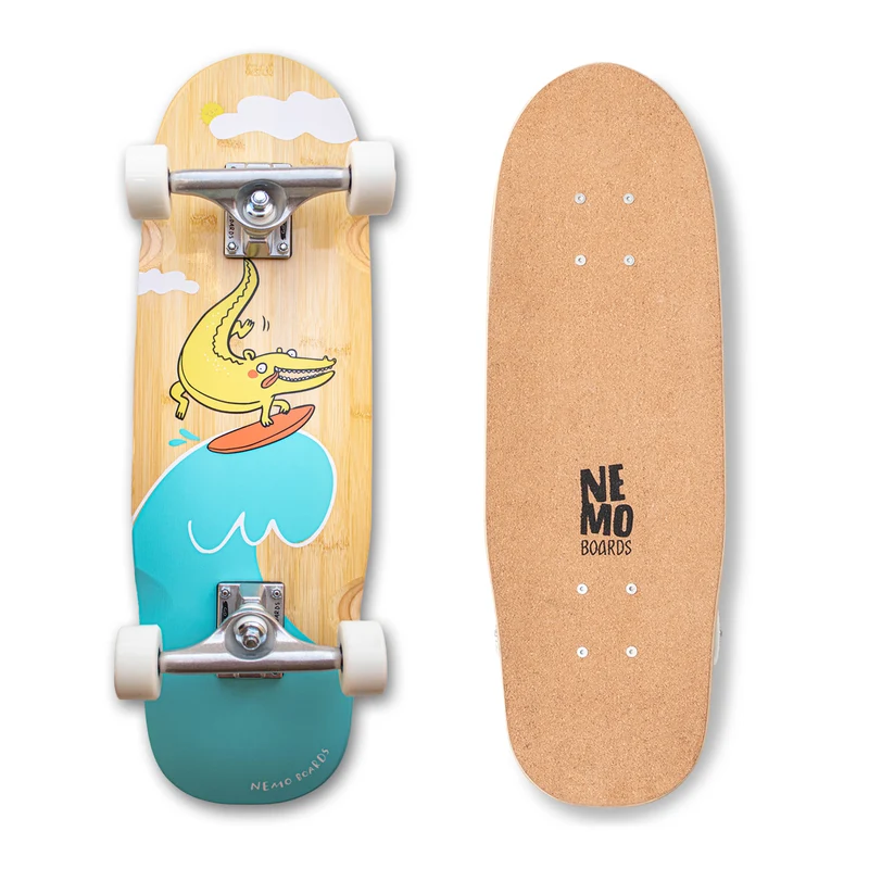 Kork Softgrip® Kinder Skateboard „Croco“