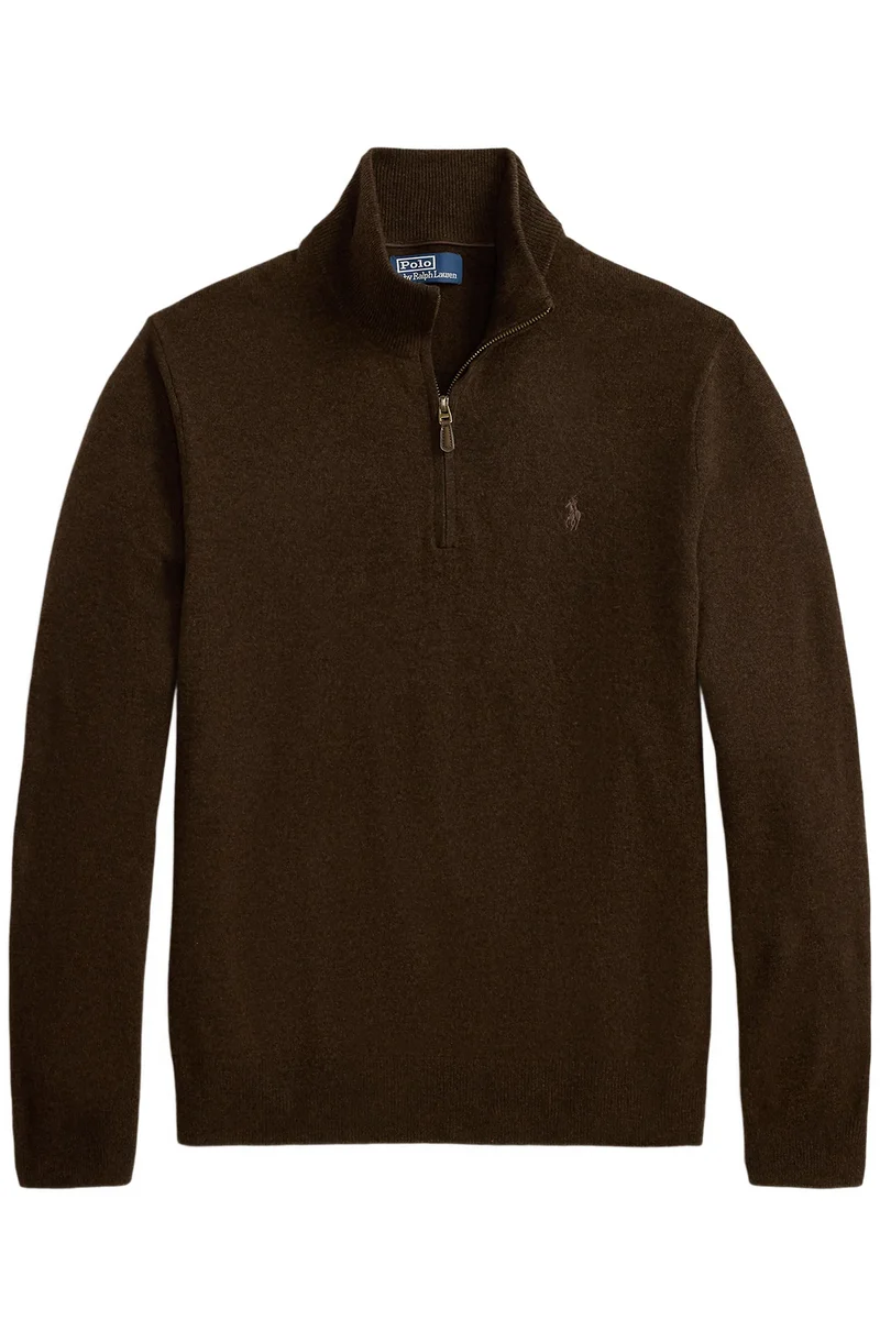 Polo Ralph Lauren Herren Quarter-Zip-Strickpullover Cinnamon Brown