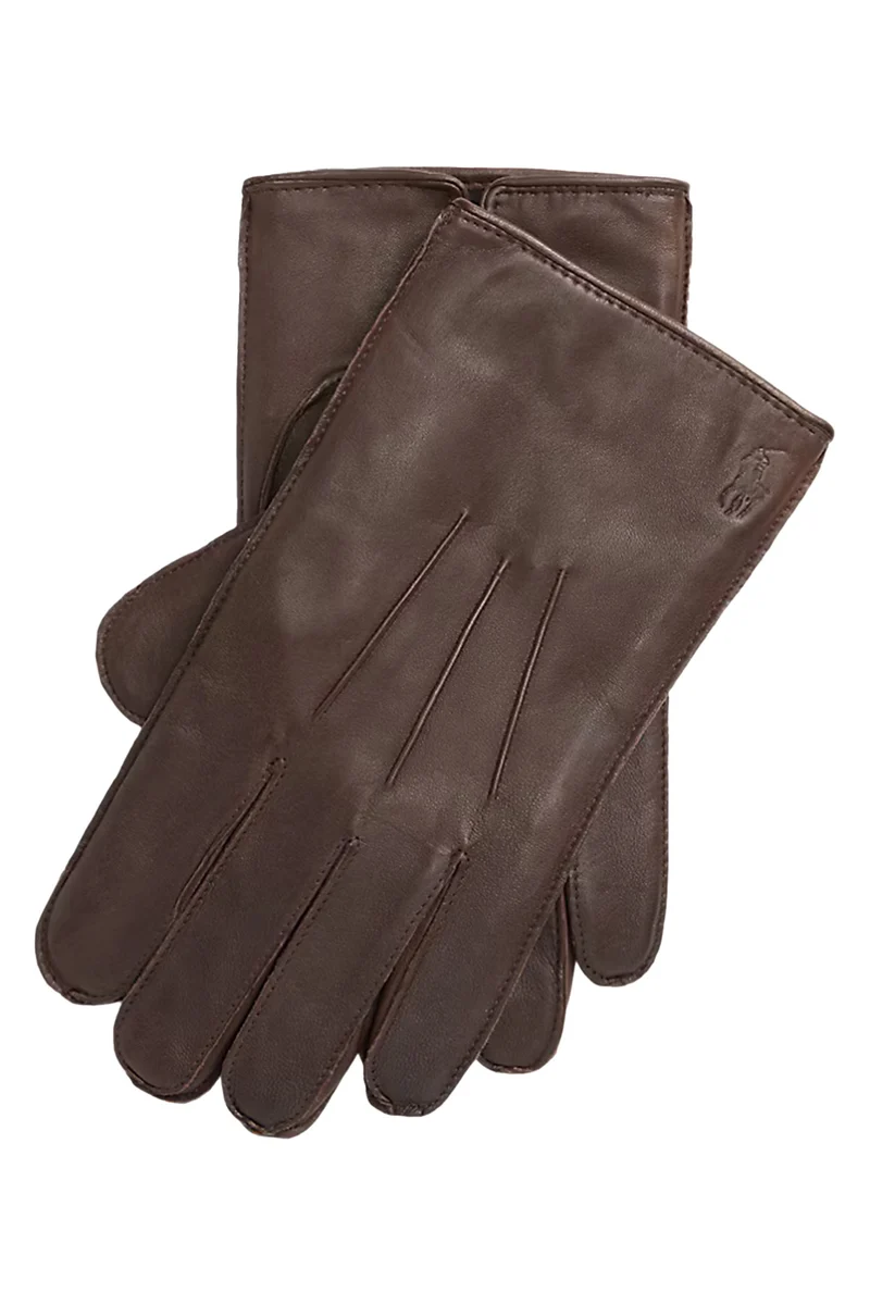 Polo Ralph Lauren Herren Touchscreen-Lederhandschuhe Dark Brown