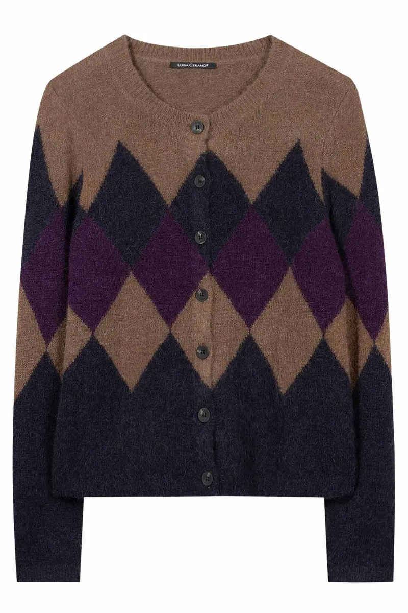 Luisa Cerano Damen Cardigan mit Muster Multi