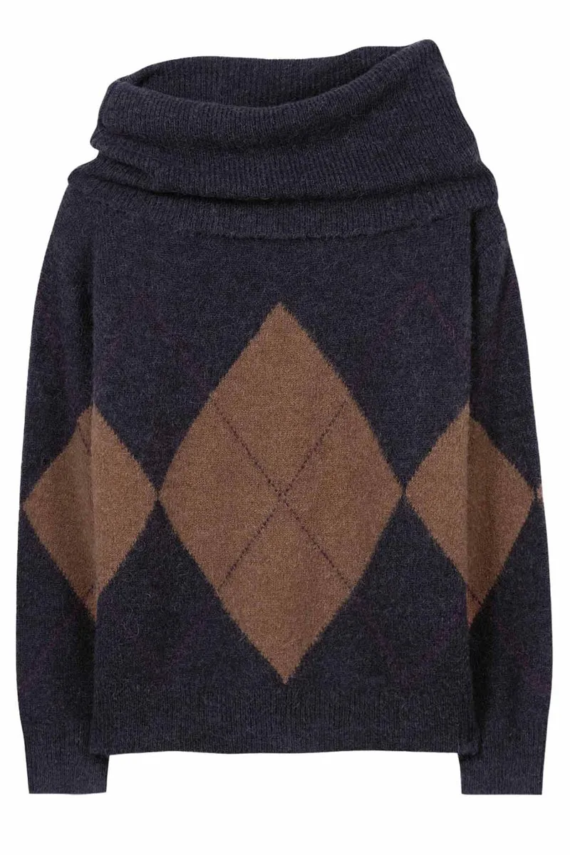 Luisa Cerano Damen Shawlneck-Pullover Multi