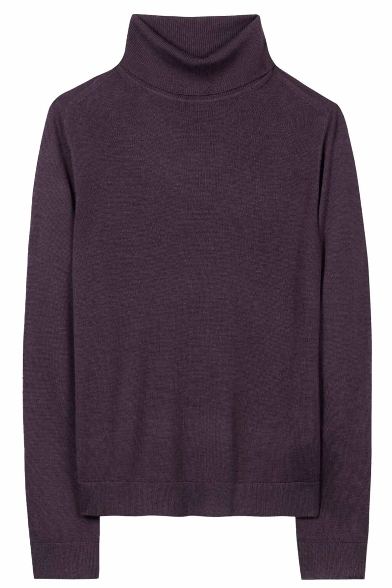 Luisa Cerano Damen Turtleneck aus Woll-Mix Plum