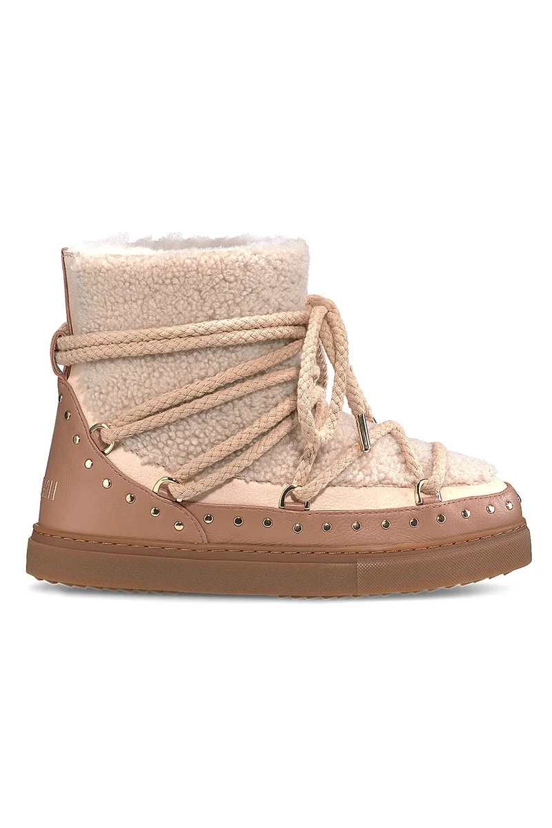 INUIKII Damen Boots Curly Rock Beige
