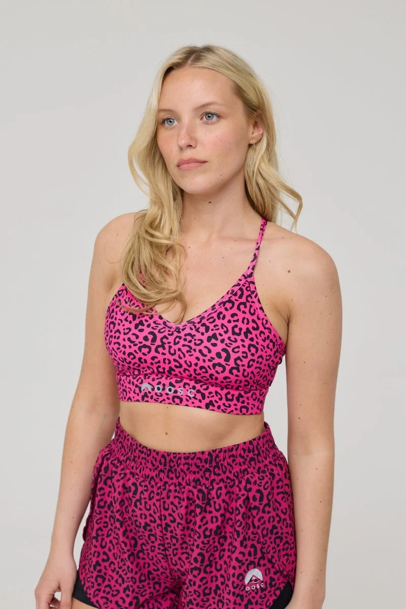 Medium Support Infinite Sports Bra - Pink Leopard