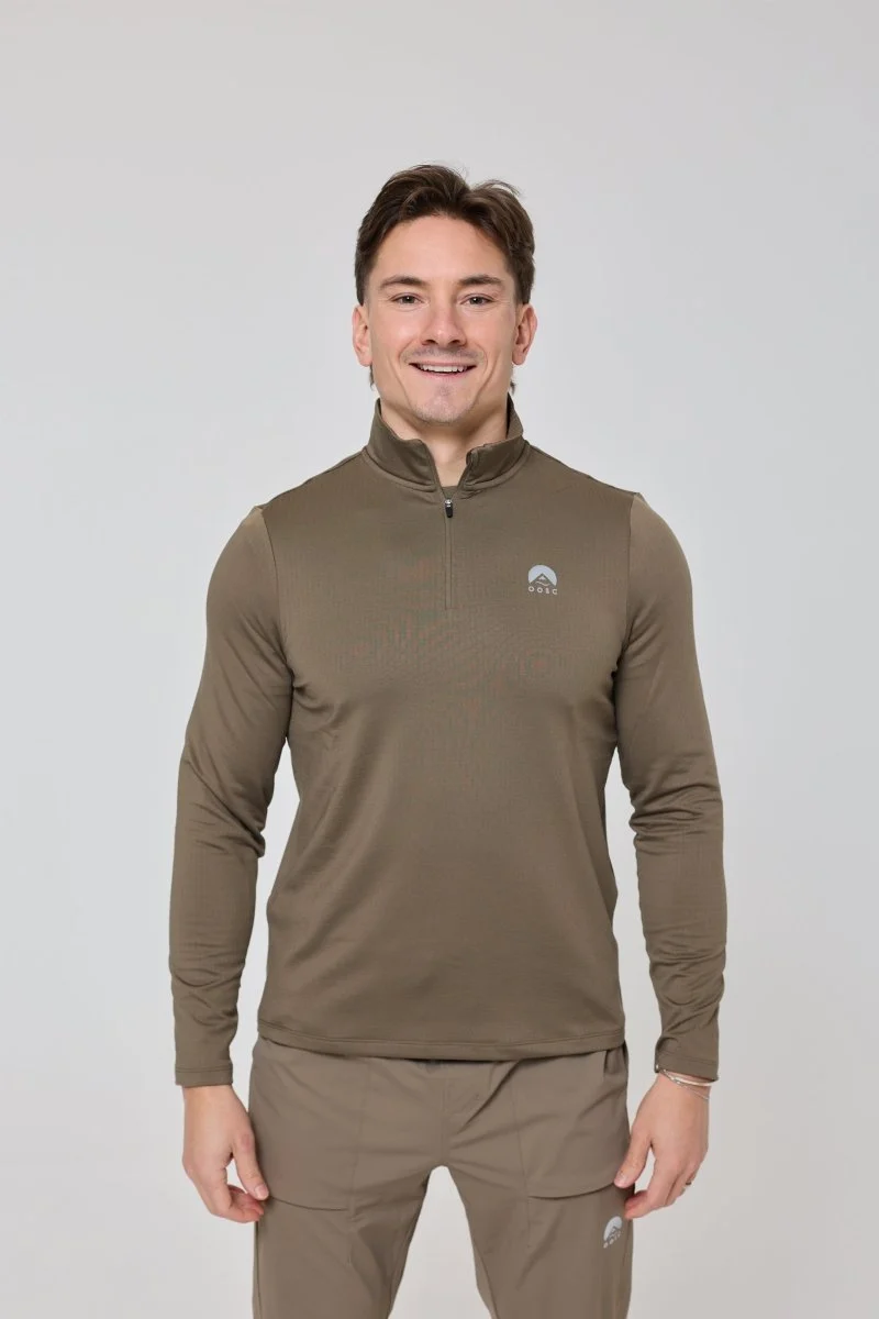 Elite Activewear 1/4 Zip Top - Khaki