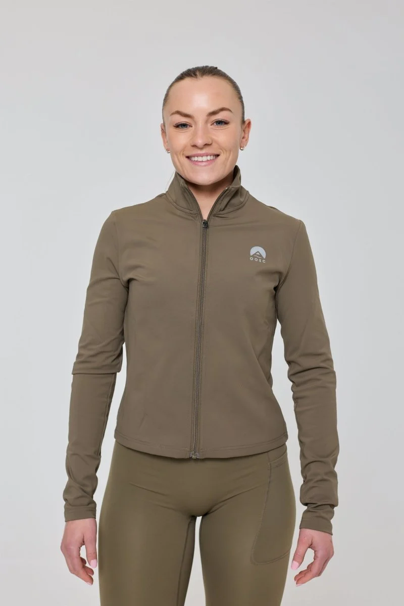 Infinite Cropped Zipped Jacket - Khaki