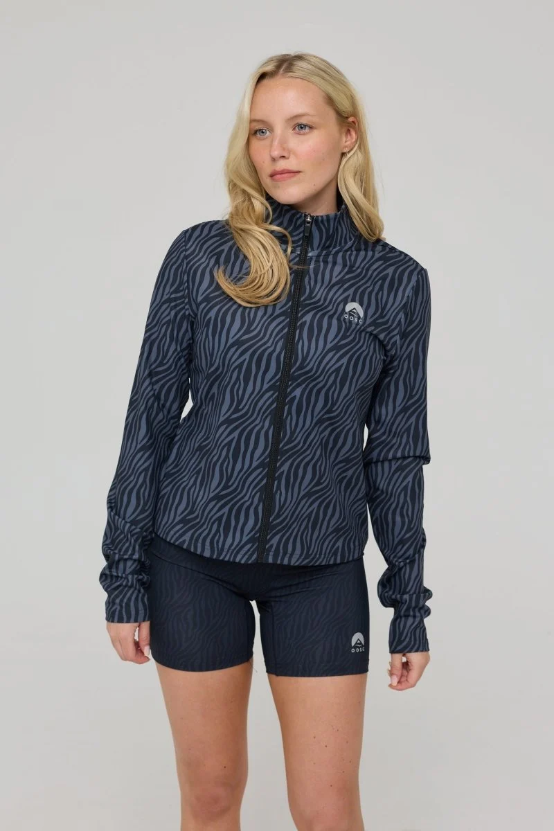 Infinite Cropped Zipped Jacket - Black Tiger