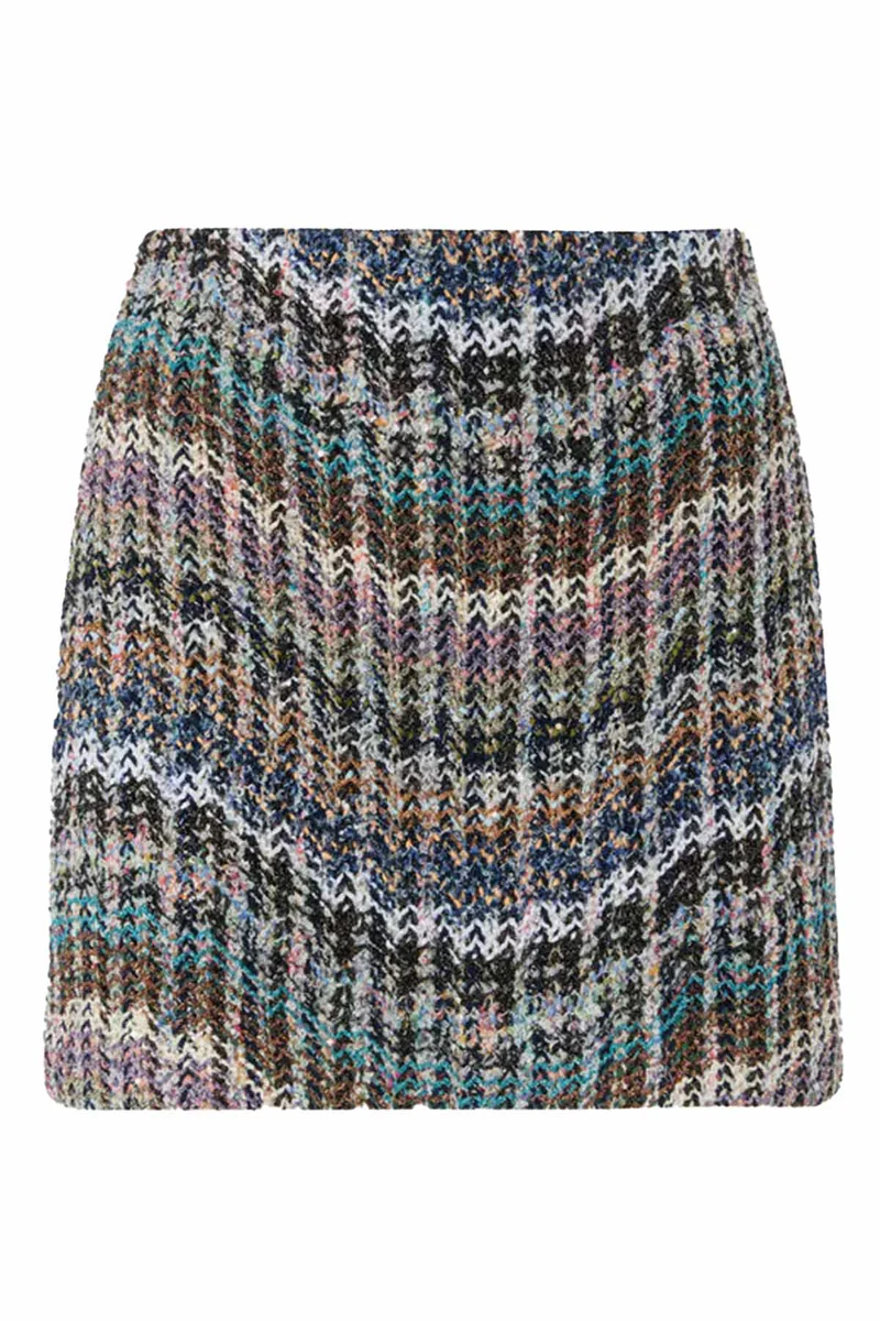 Missoni Damen Minirock aus Woll-Lamé mit Pailletten Mehrfarbig