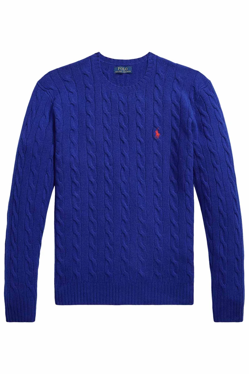 Polo Ralph Lauren Herren Strickpullover mit Zopfmuster Sibirian Squill Blue