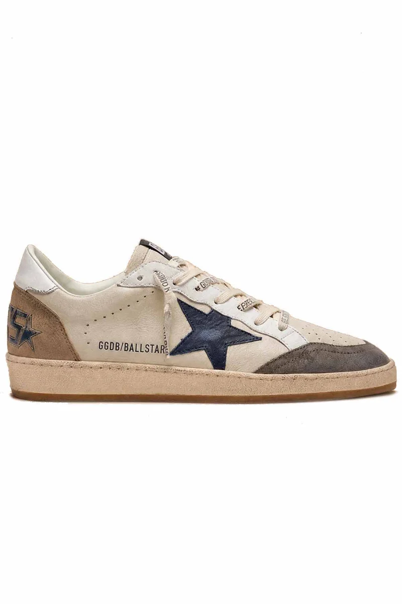 Golden Goose Herren Sneaker Ball Star Cream/White/Light Grey/Marble/Blue