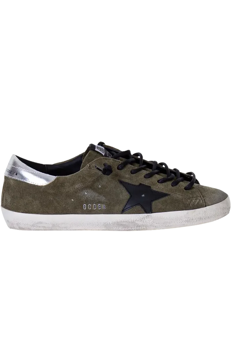 Golden Goose Herren Sneaker Super Star Dark Green/Black/Silver