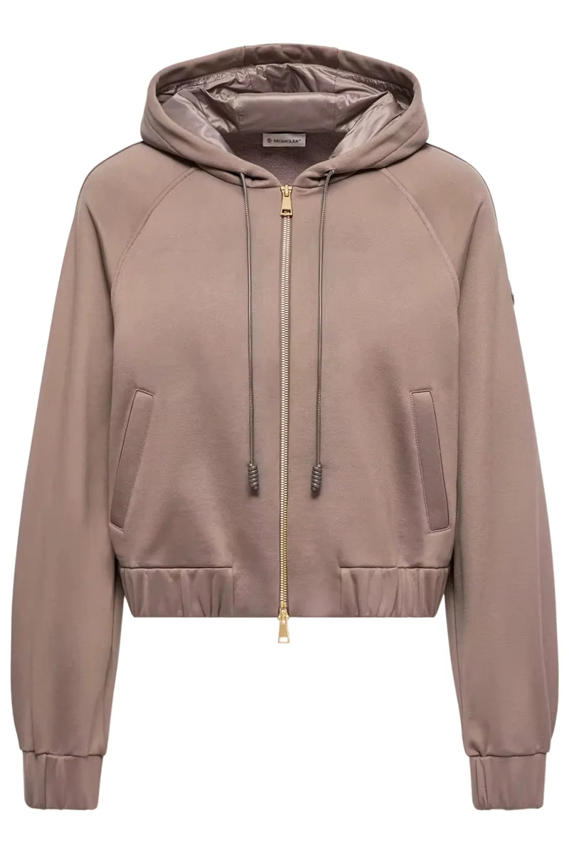 Moncler Damen Fleece-Sweatjacke Taupe