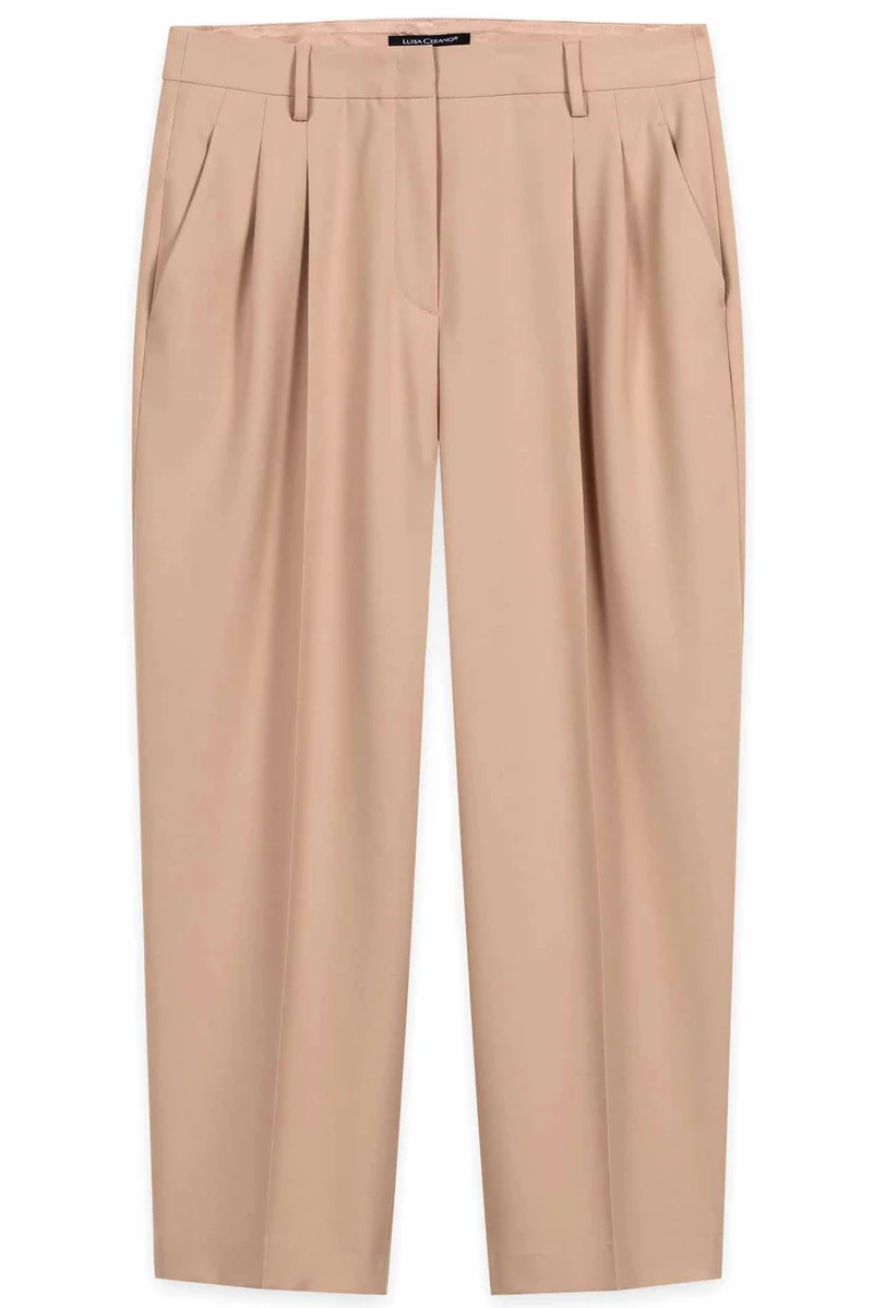 Luisa Cerano Damen Tapered-Pants mit Bundfalten Nude