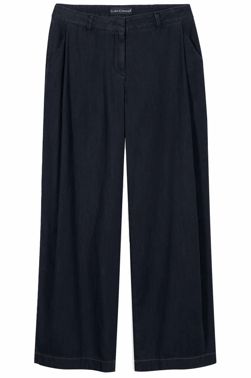 Luisa Cerano Damen Wideleg-Jeans Washed Denim Blue
