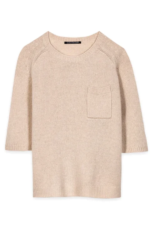 Luisa Cerano Damen Pullover aus Kaschmir-Mix Cappuccino