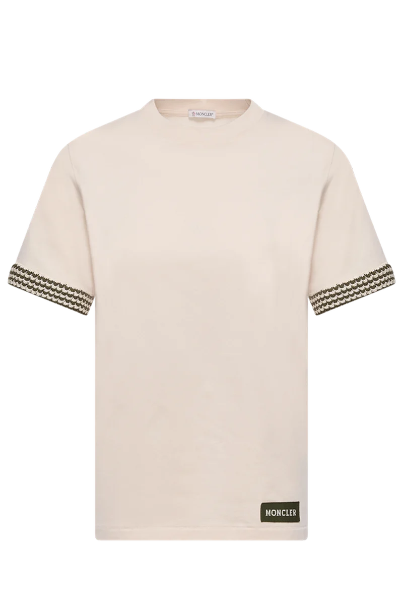 Moncler Damen T-Shirt Natur-Weiss