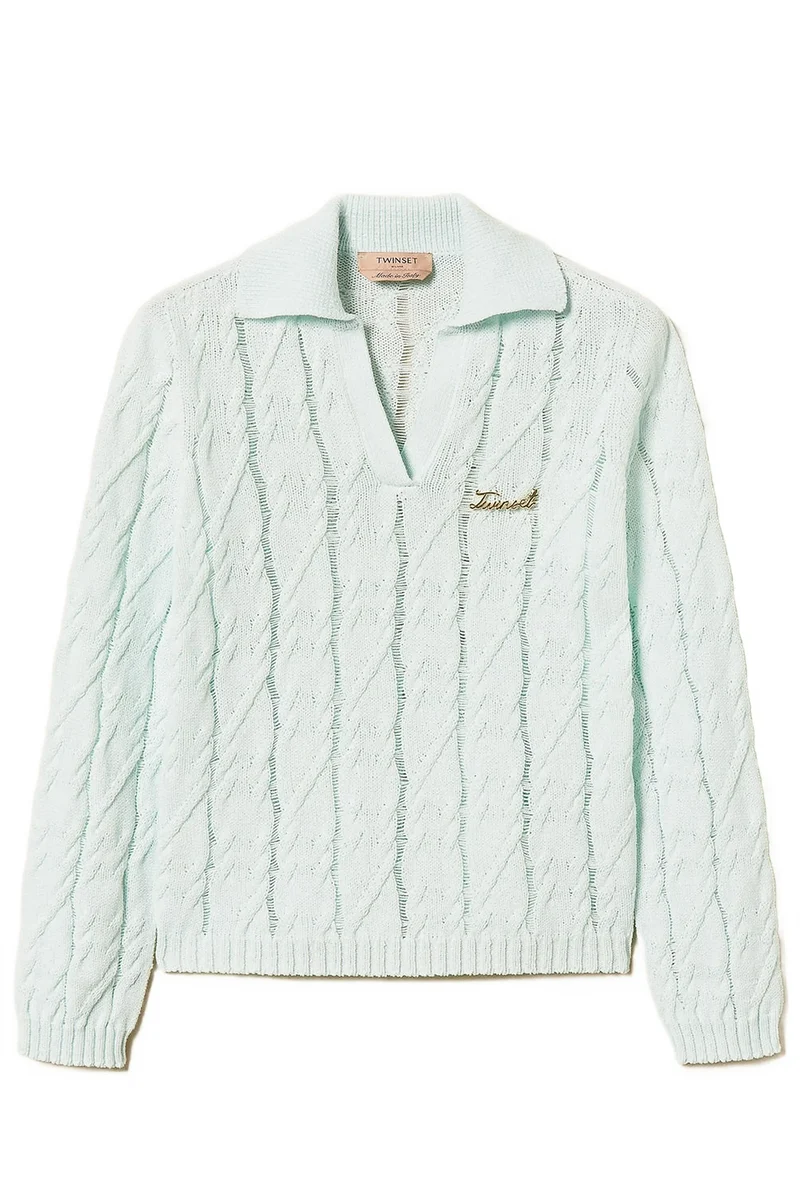 Twin Set Damen Strickpullover Aqua