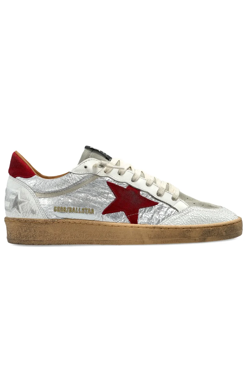 Golden Goose Herren Sneaker Ball Star Silver/Grey/White/Red