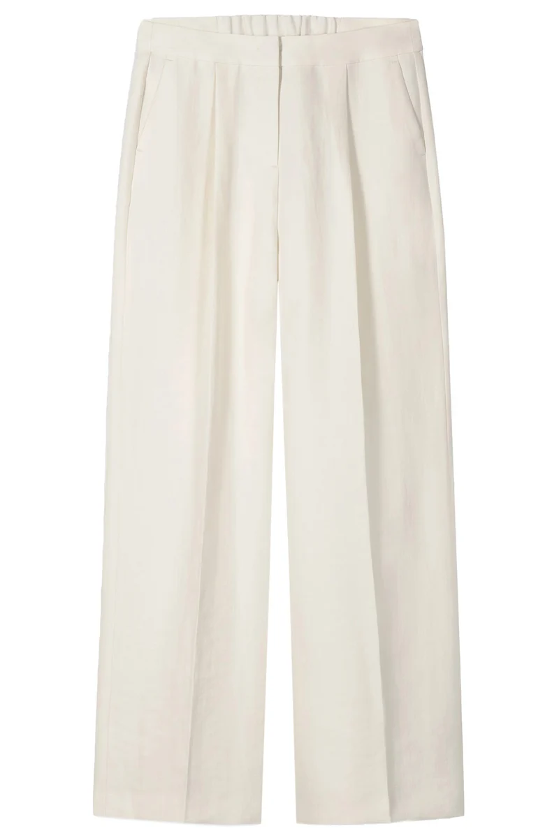 Luisa Cerano Damen Wideleg-Pants aus Leinen-Mix Milk