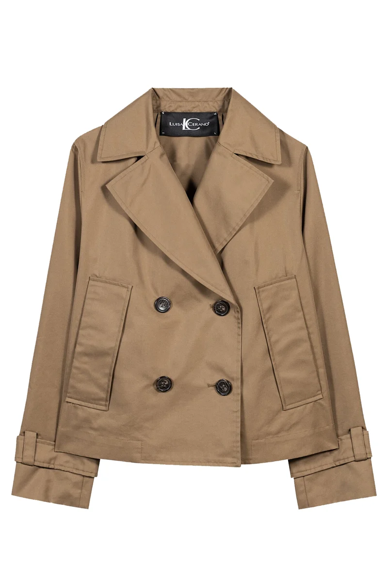 Luisa Cerano Damen Gabardine-Trenchjacke Tobacco