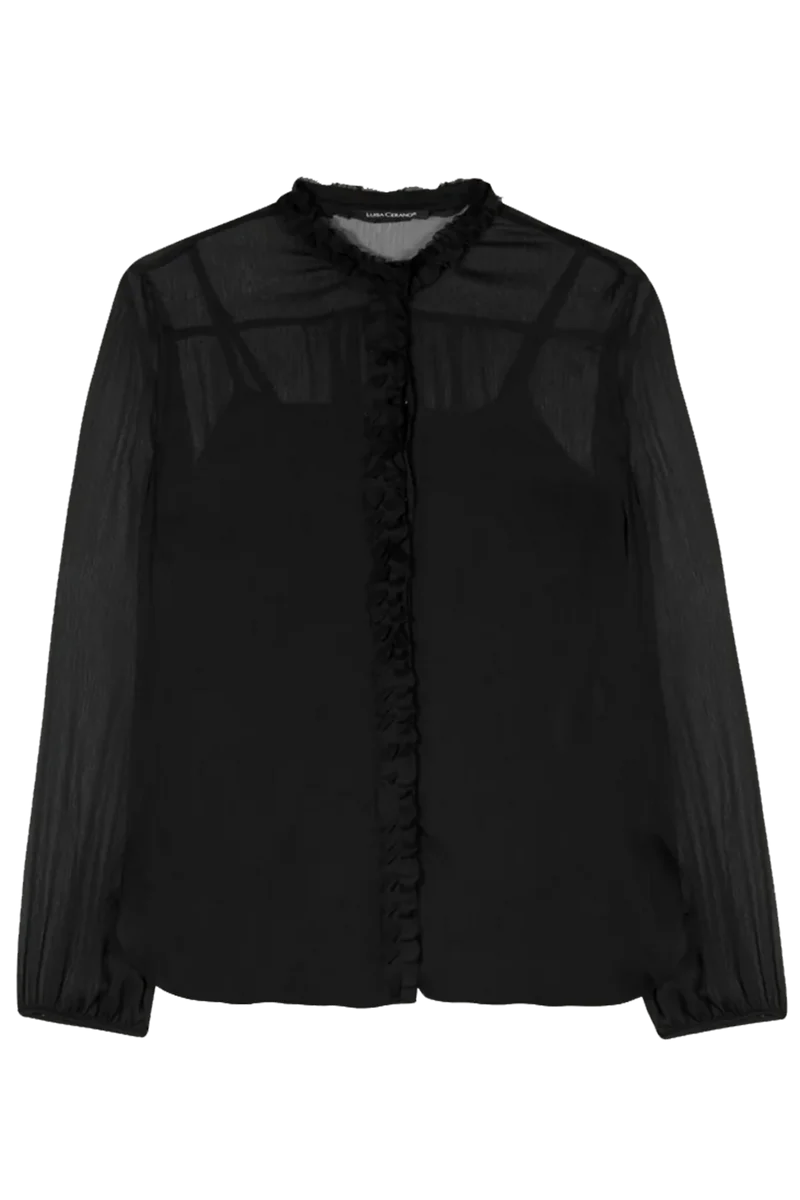 Luisa Cerano Damen Bluse mit integriertem Top, Schwarz