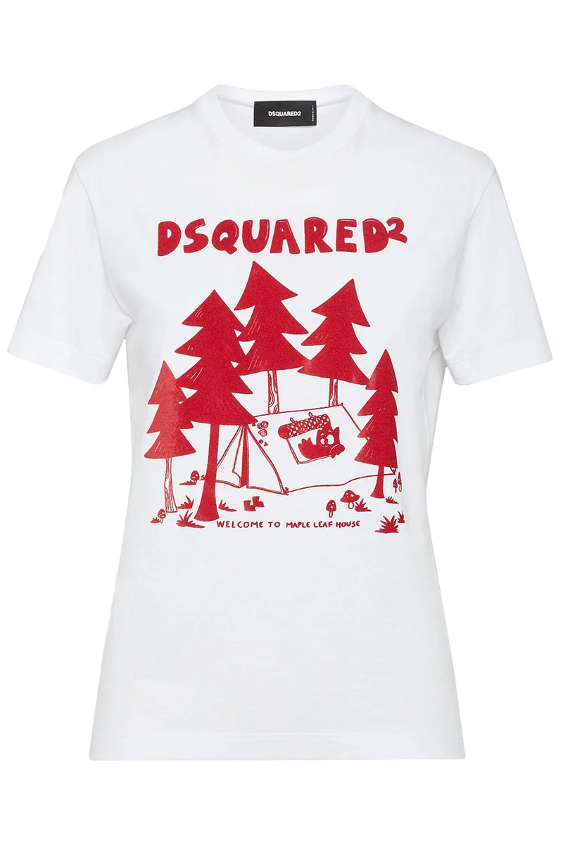 Dsquared2 Damen Just Right Fit House T-Shirt Weiss