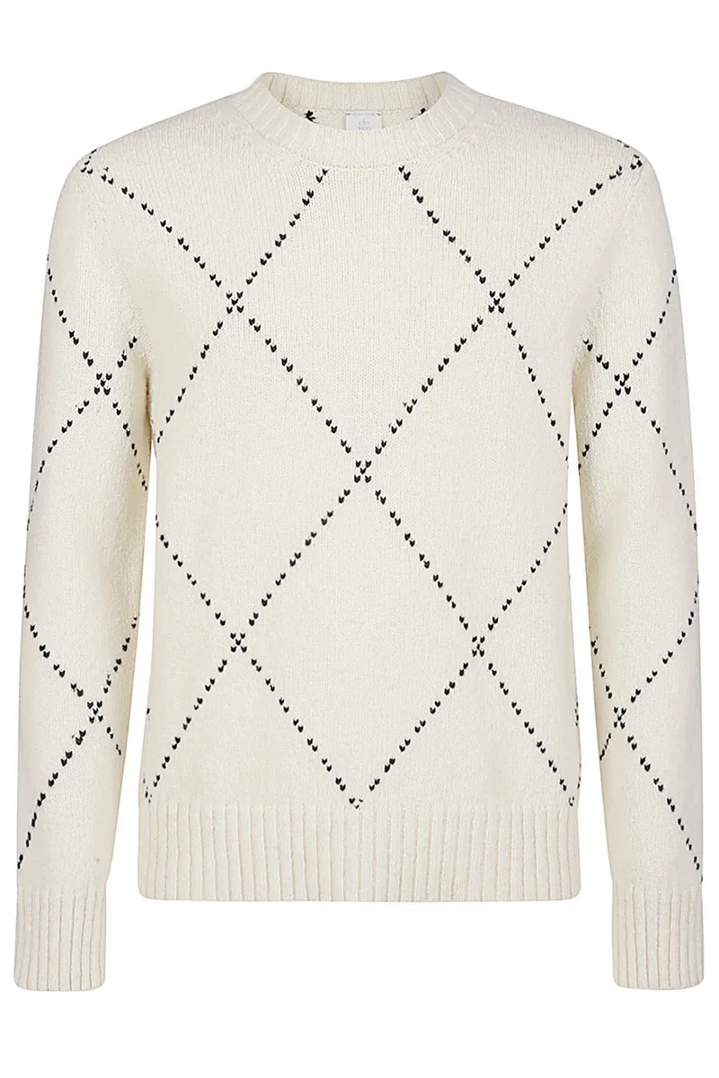 Eleventy Herren Strickpullover Creme Weiss