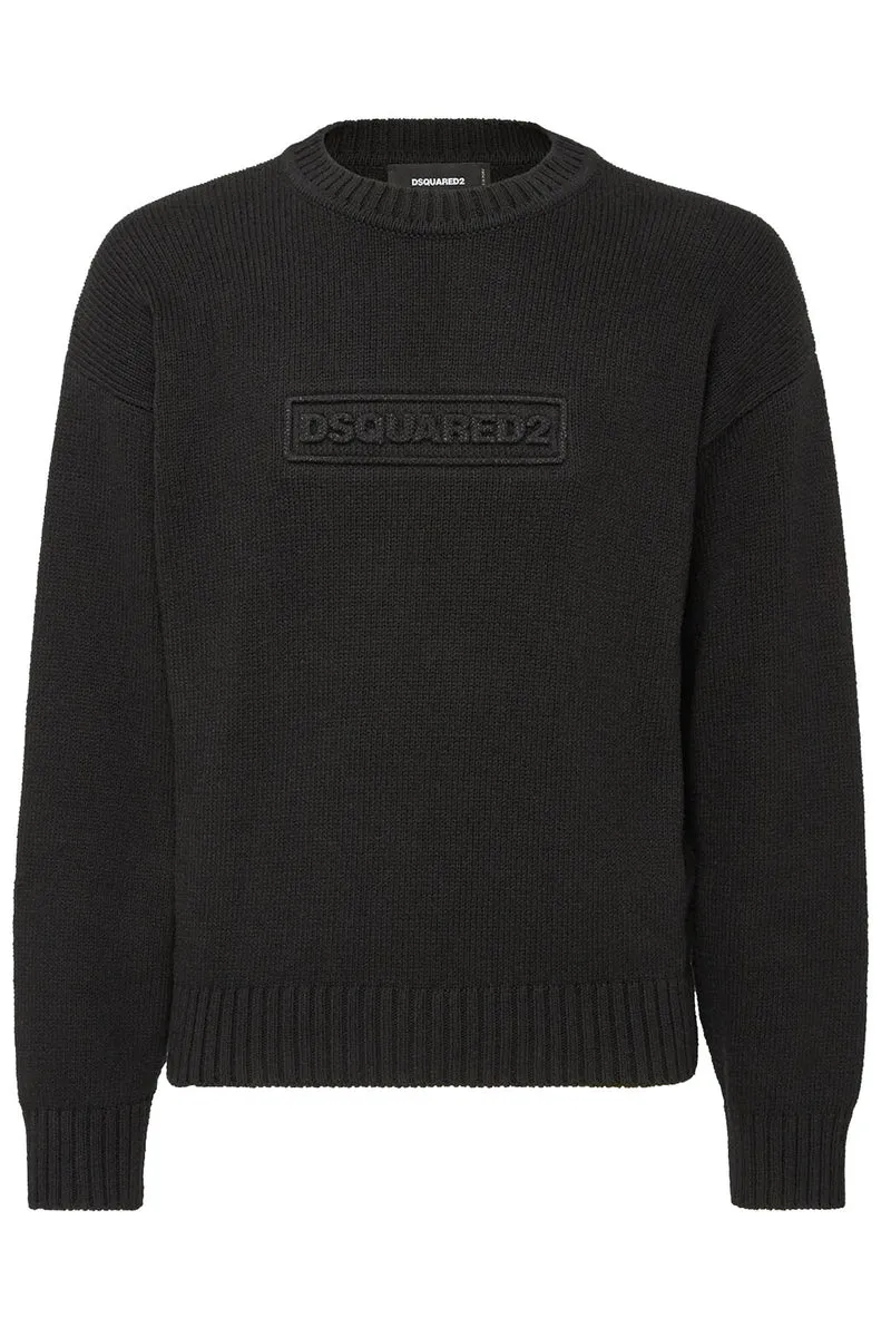 Dsquared2 Herren Crewneck Strickpullover Schwarz