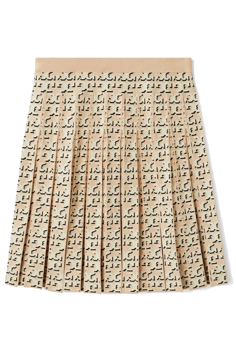 Tory Burch Damen Monogram Pleated Rock Apricot Blush