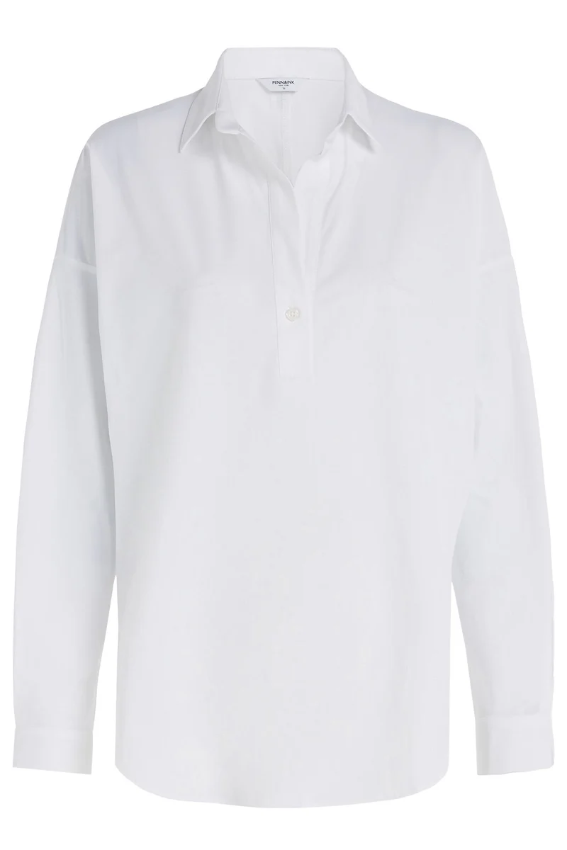 Penn & Ink N.Y Damen Schlupfbluse Magda Weiss