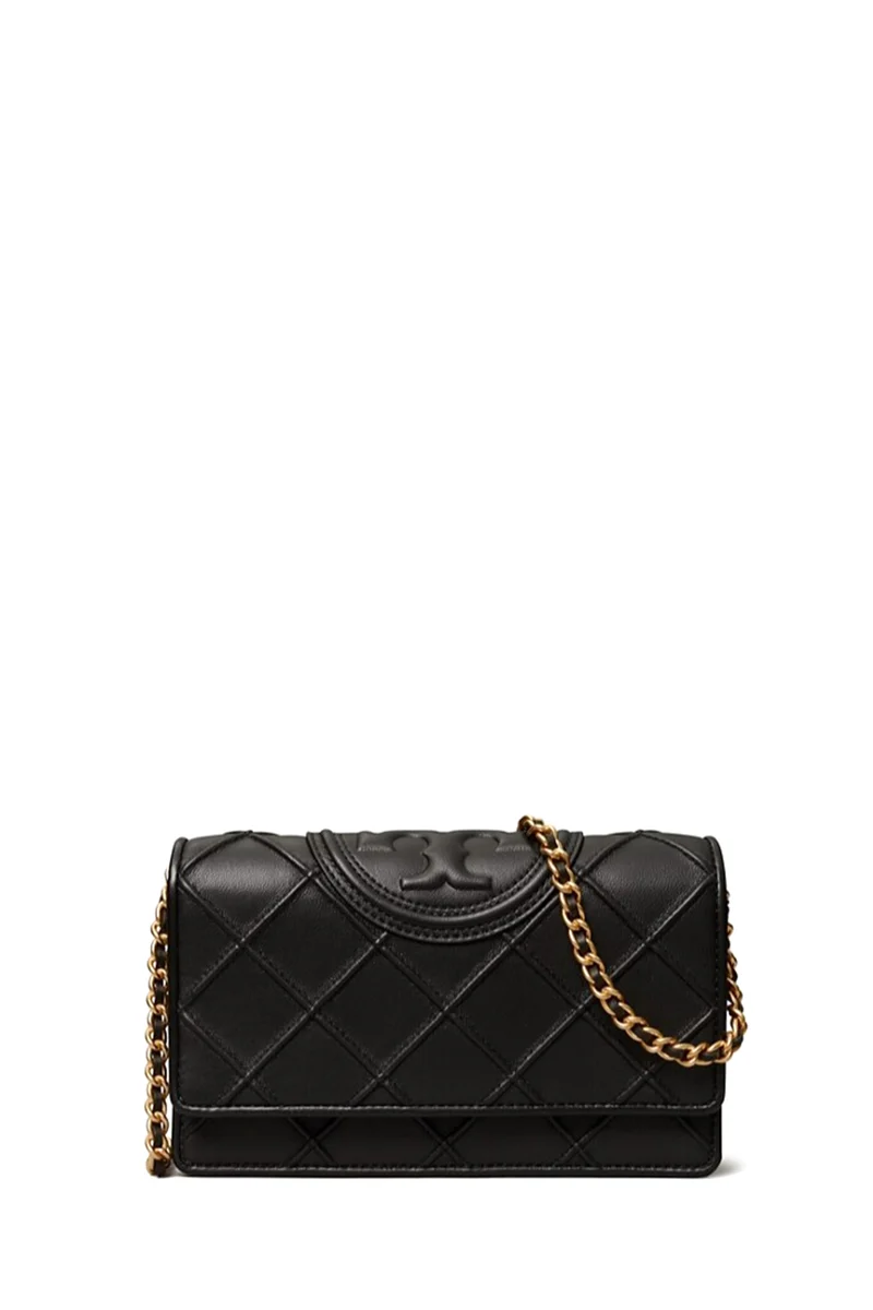 Tory Burch Damen Geldbörse Fleming Schwarz