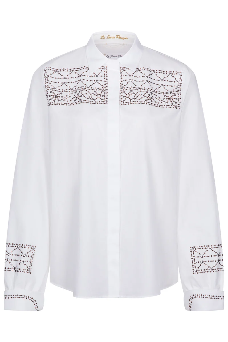 Le Sarte Pettegole Damen Bluse Weiss