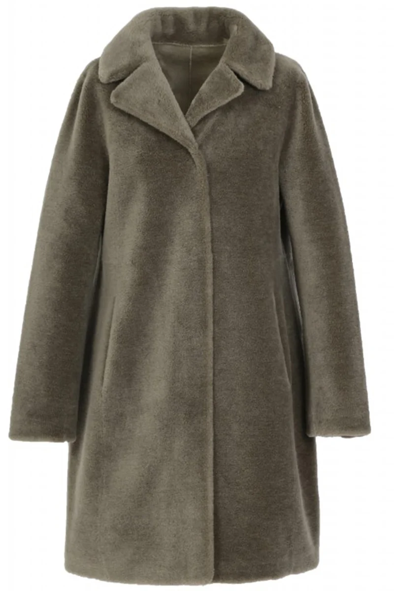 OakWood wendbarer Damen Wollmantel Venus Blassgrün