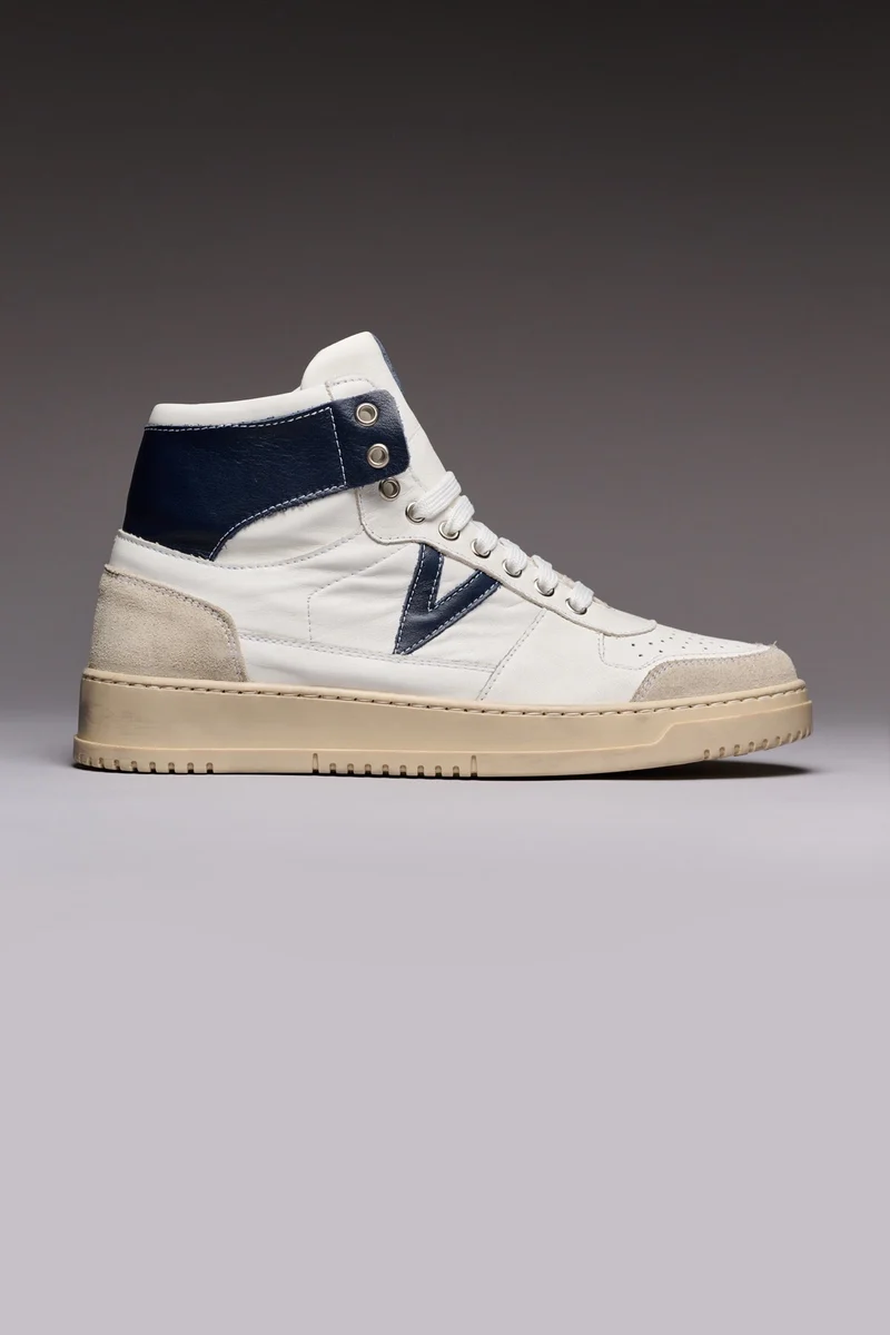 COLLEGE HIGH - Sneakers Alte con retro e inserto Blu