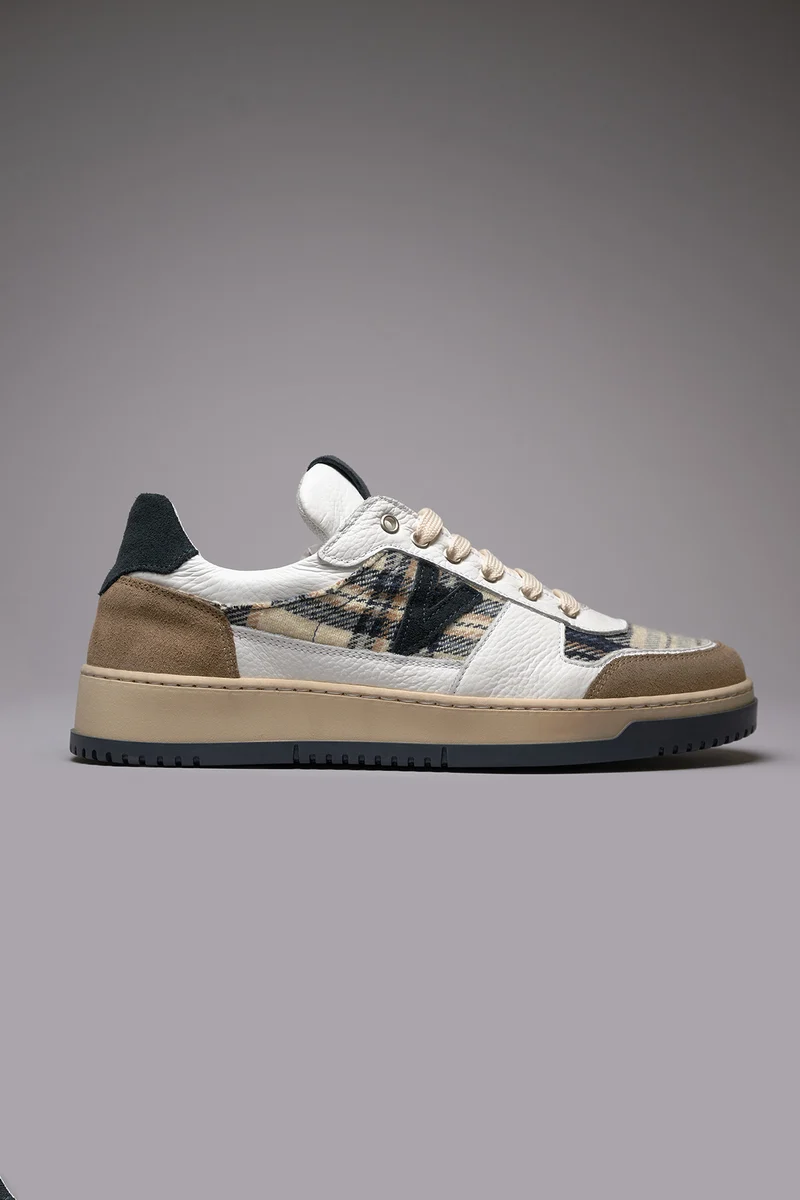 COLLEGE - Sneakers Bicolor Blu e Sabbia con inserti in tessuto V2