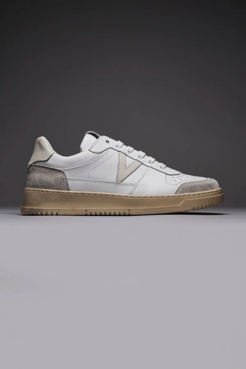 COLLEGE - Sneakers Bianca con retro e inserto in pelle Bianco