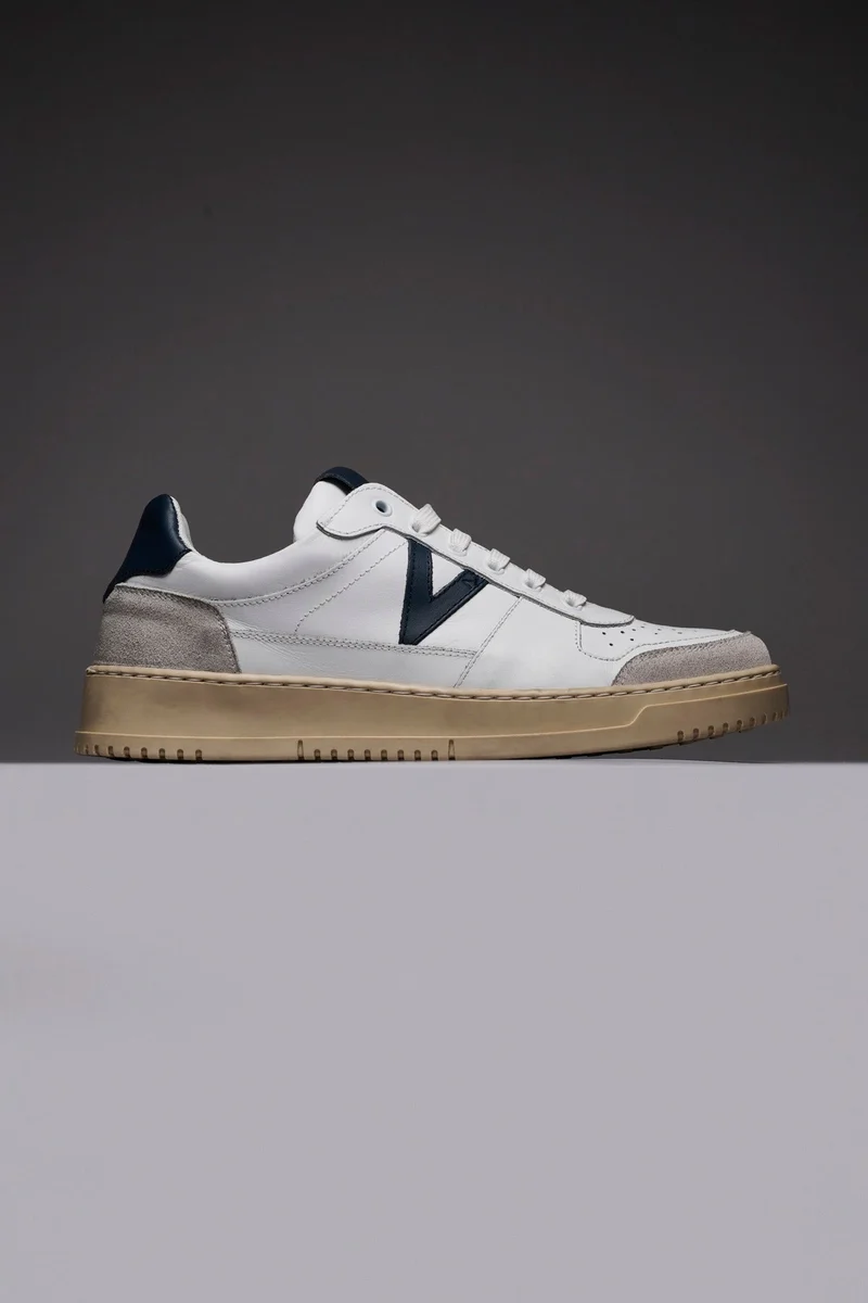 COLLEGE - Sneakers Bianca con retro e inserto Blu