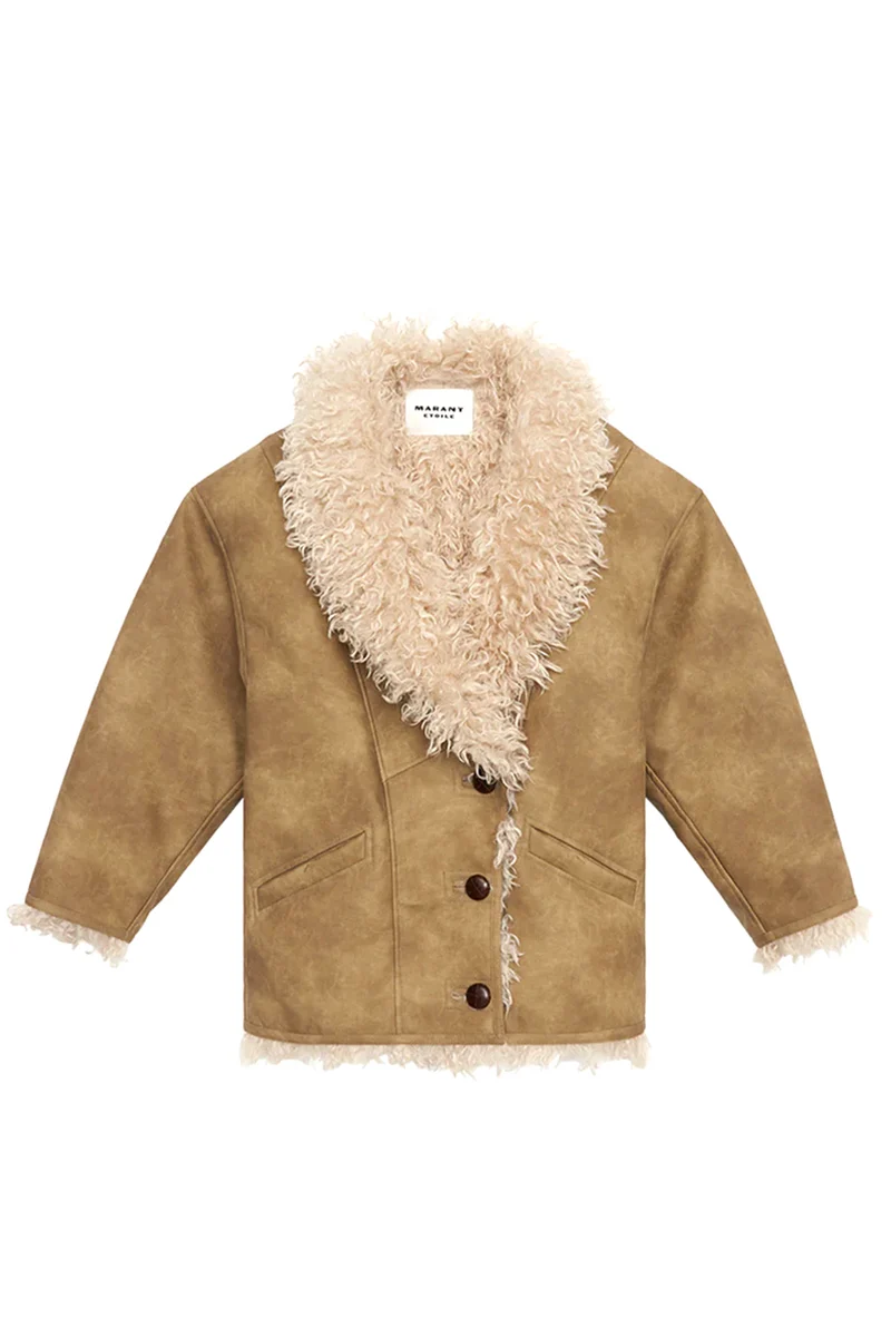 Isabel Marant Étoile Damen Mantel Clea, Taupe