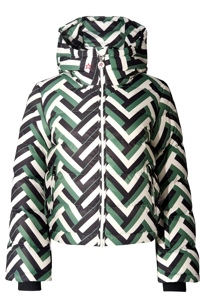 Perfect Moment Damen Skijacke Polar Flare Waffle Print Grün