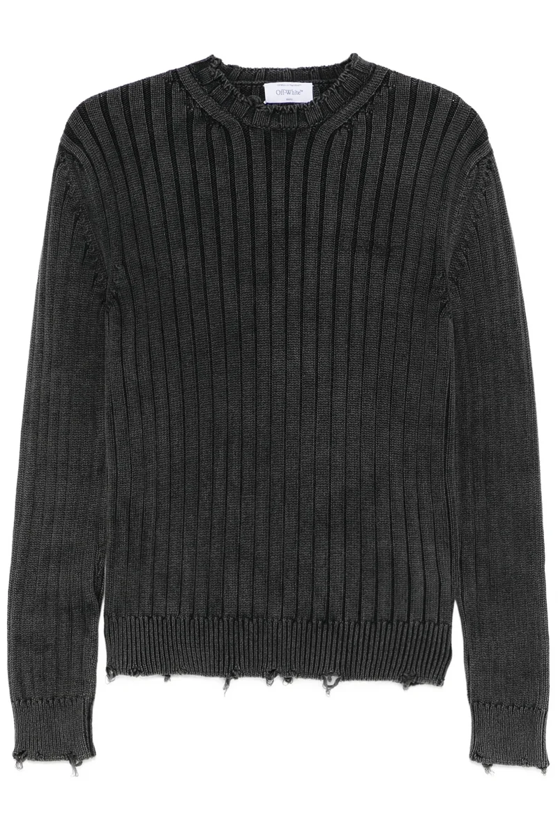 Off-White Herren Ink Arrow Rib Knit Pullover Dunkelgrau