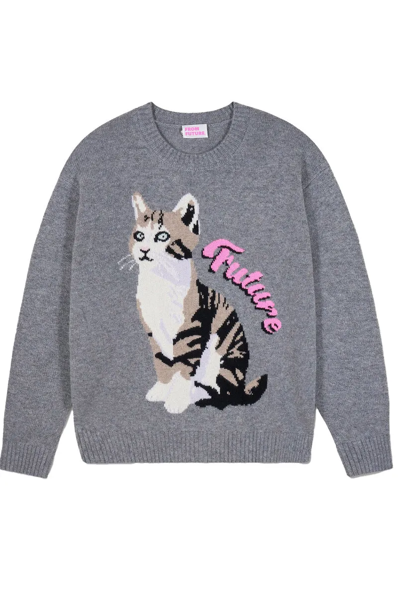 FROM FUTURE Damen Kaschmirpullover Grau