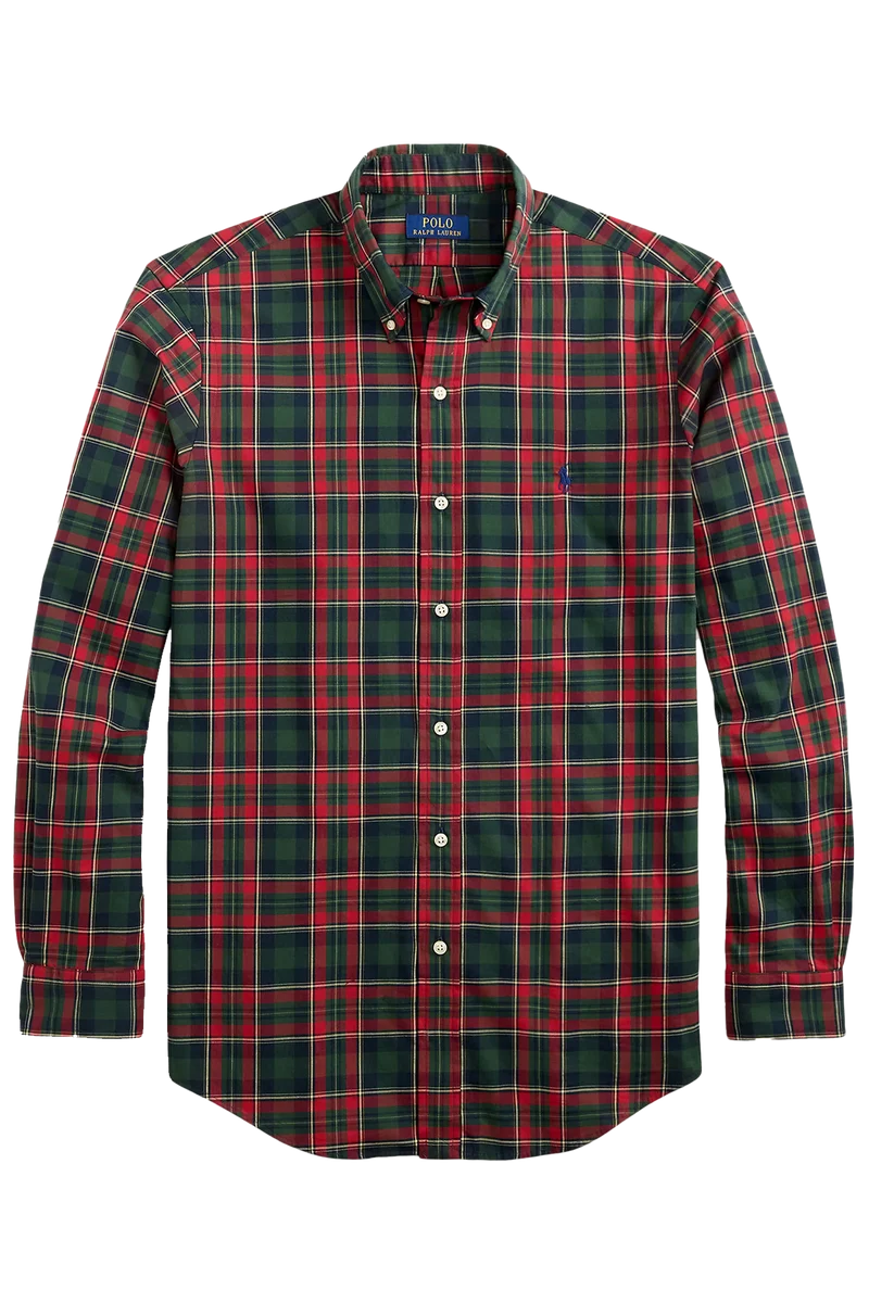 Polo Ralph Lauren Herren Custom-Fit Oxfordhemd Forest Red Multi