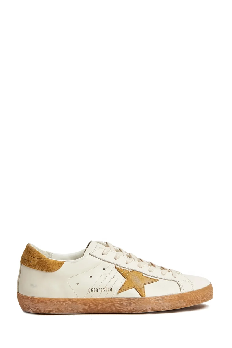 Golden Goose Herren Sneaker Super Star Weiss/Ocker