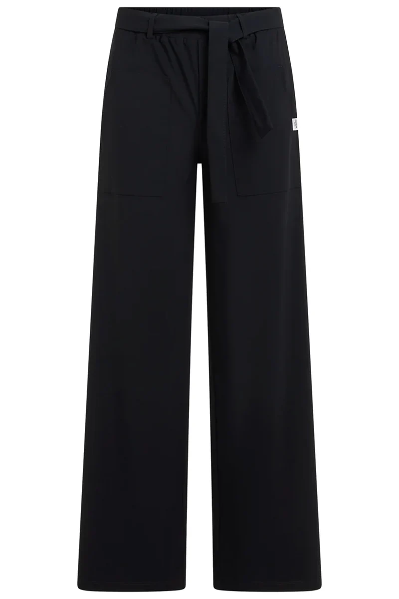 Penn & Ink N.Y Damen Stretchhose mit Bindegürtel Navy