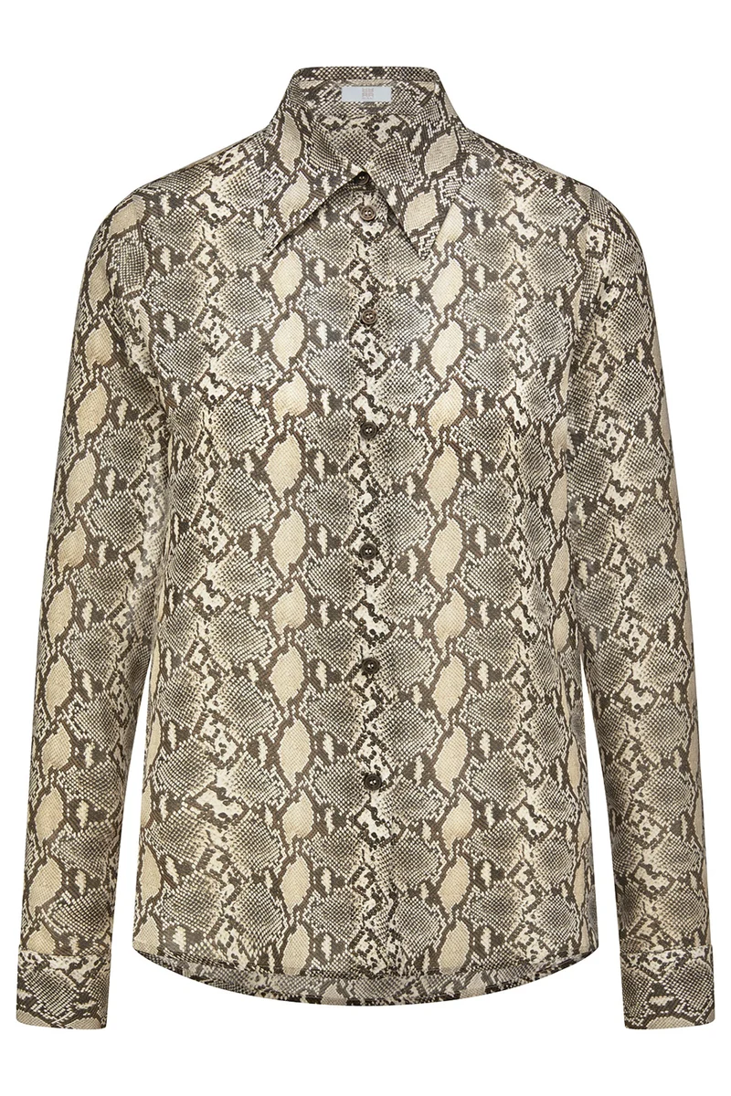 Riani Damen Bluse mit Schlangenprint, Beige
